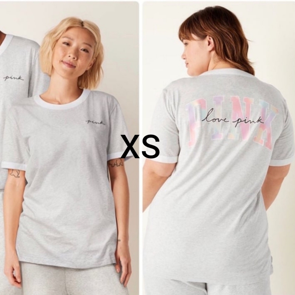 SZ XS VS PINK TIE DYE FREYA CAMPUS TEE.